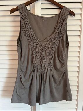 Garnet Hill Boho Sleeveless Tank with Ruched Detail